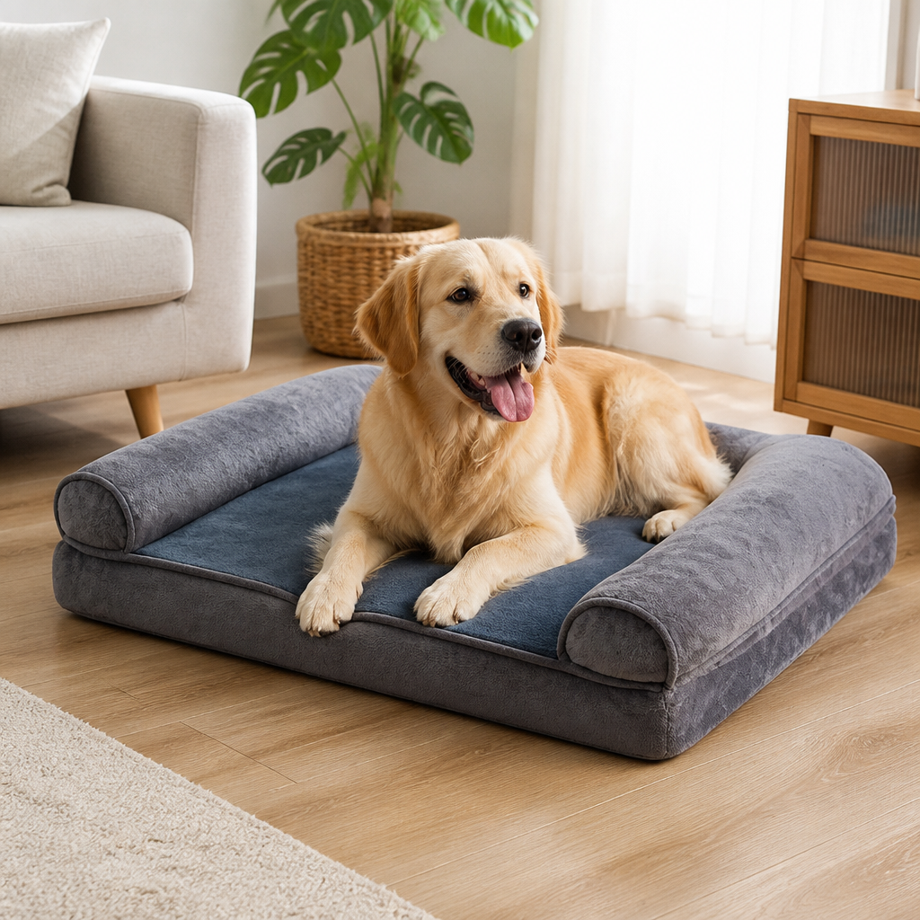 Ortekor Orthopedic Sponge Foam Dog Bed (Removable Washable Cover)