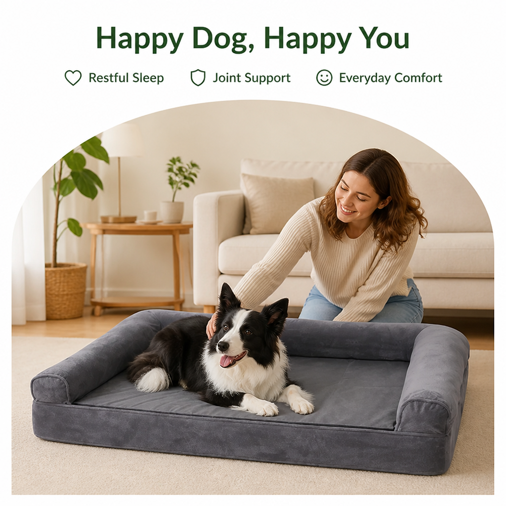Ortekor Orthopedic Sponge Foam Dog Bed (Removable Washable Cover)