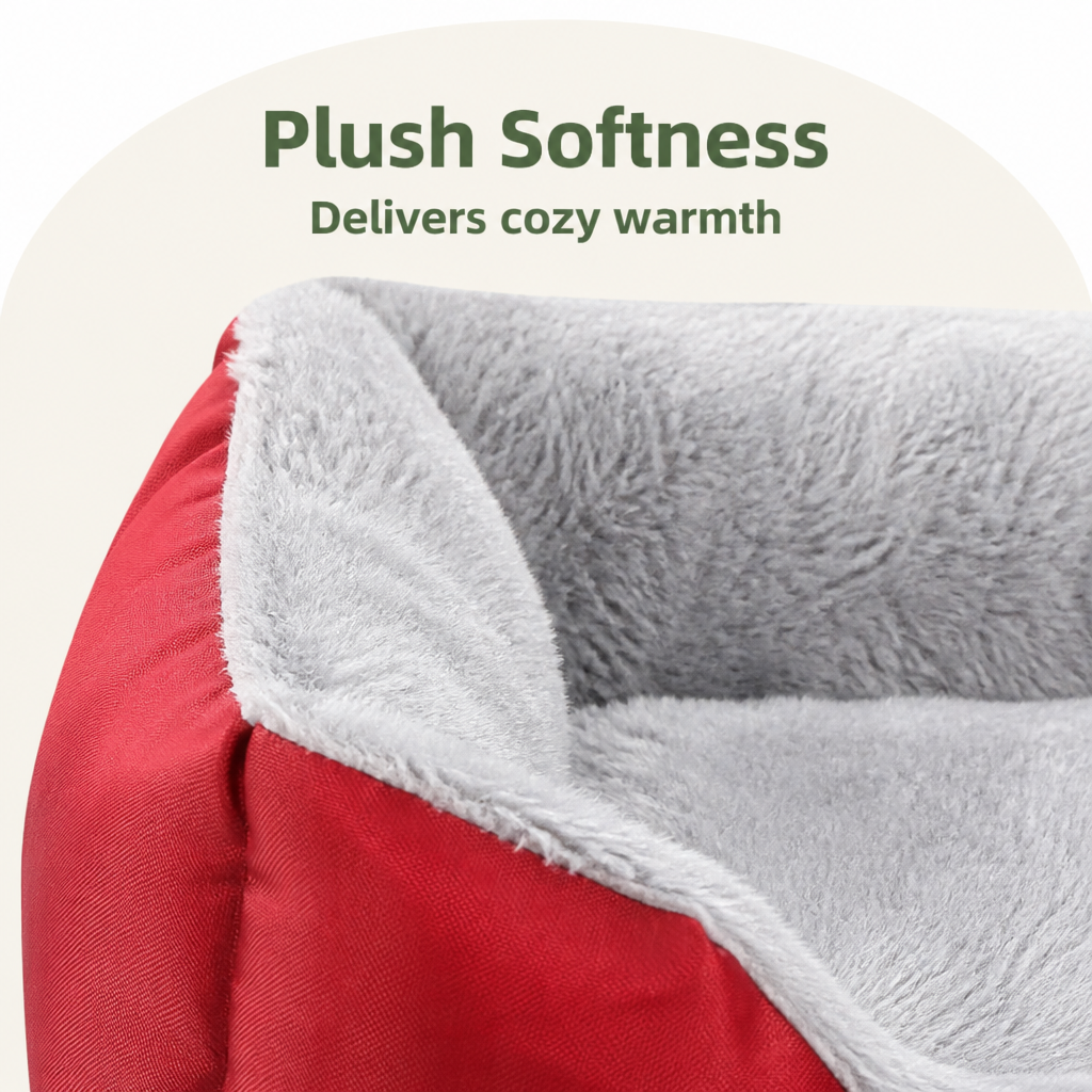 Ortekor Paw-Print Plush Washable Pet Bed (Removable Cover)