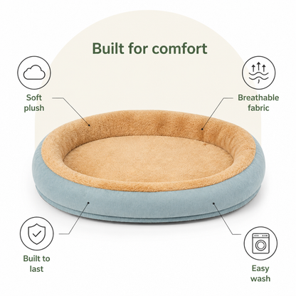Ortekor Plush Corduroy Washable & Breathable Pet Bed