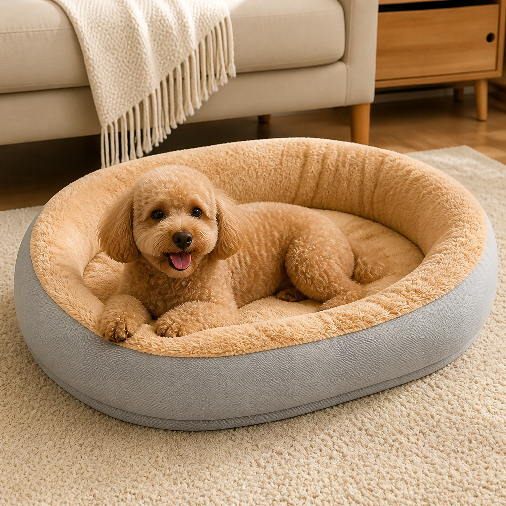 Ortekor Plush Corduroy Washable & Breathable Pet Bed
