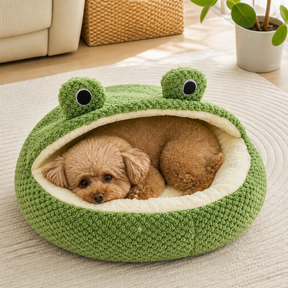 Ortekor Plush Enclosed Waterproof & Anti-Slip Pet Bed (Removable Cushion)