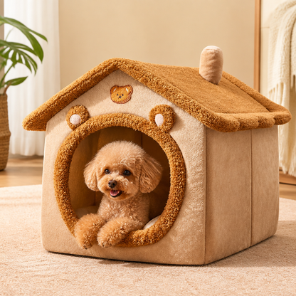 Ortekor Plush & Insulated Pet Cave Bed (Removable Cushion)