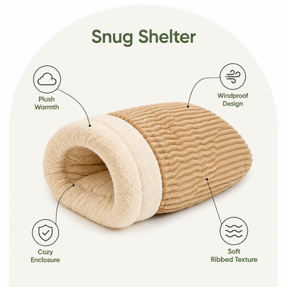 Ortekor Plush Semi-Enclosed Windproof Pet Sleeping Bag (For Small Cats & Dogs)