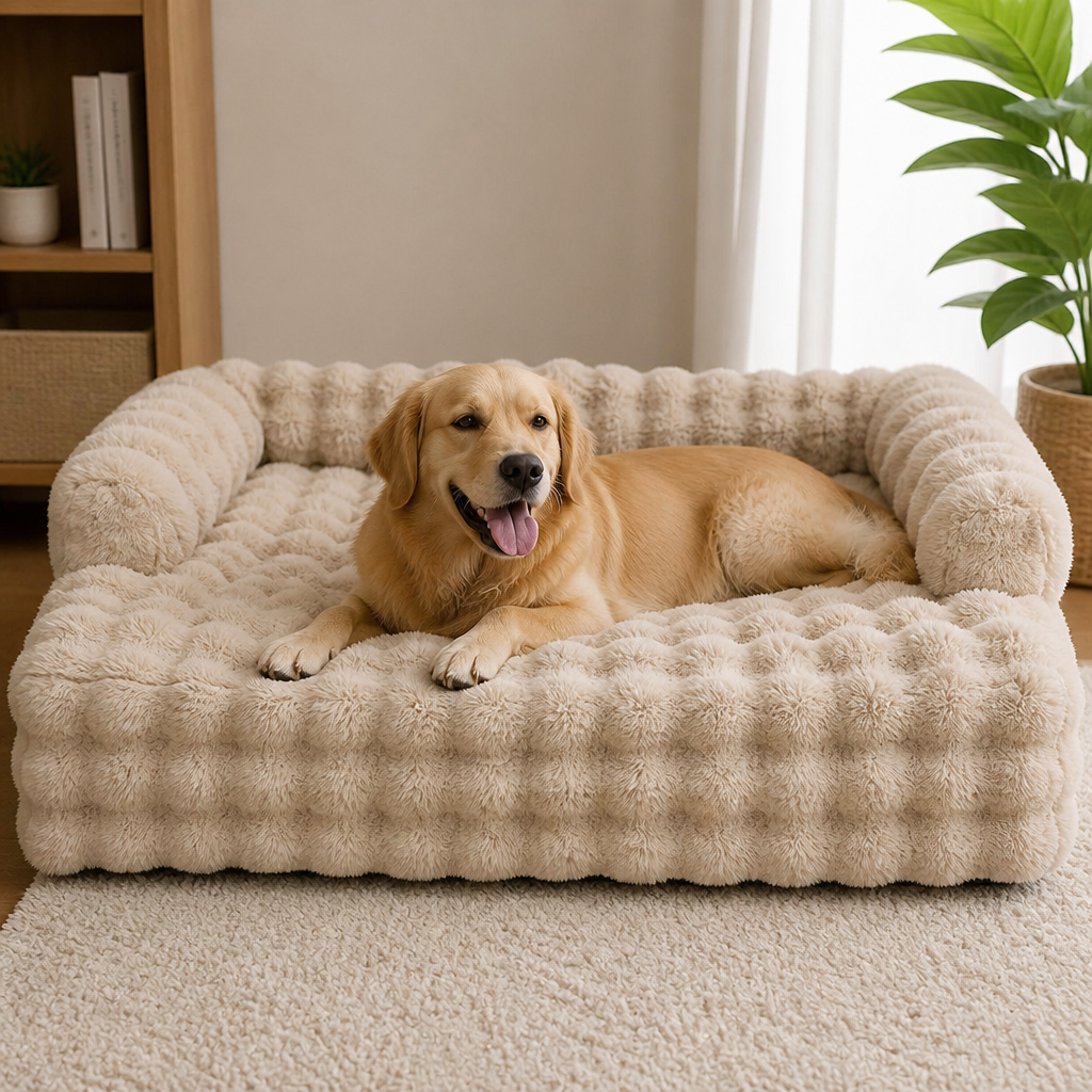 Ortekor Plush Sofa-Style Washable Dog Bed
