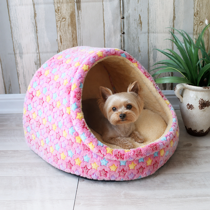Ortekor Plush Velvet Foldable Dog Bed (Removable Cover)