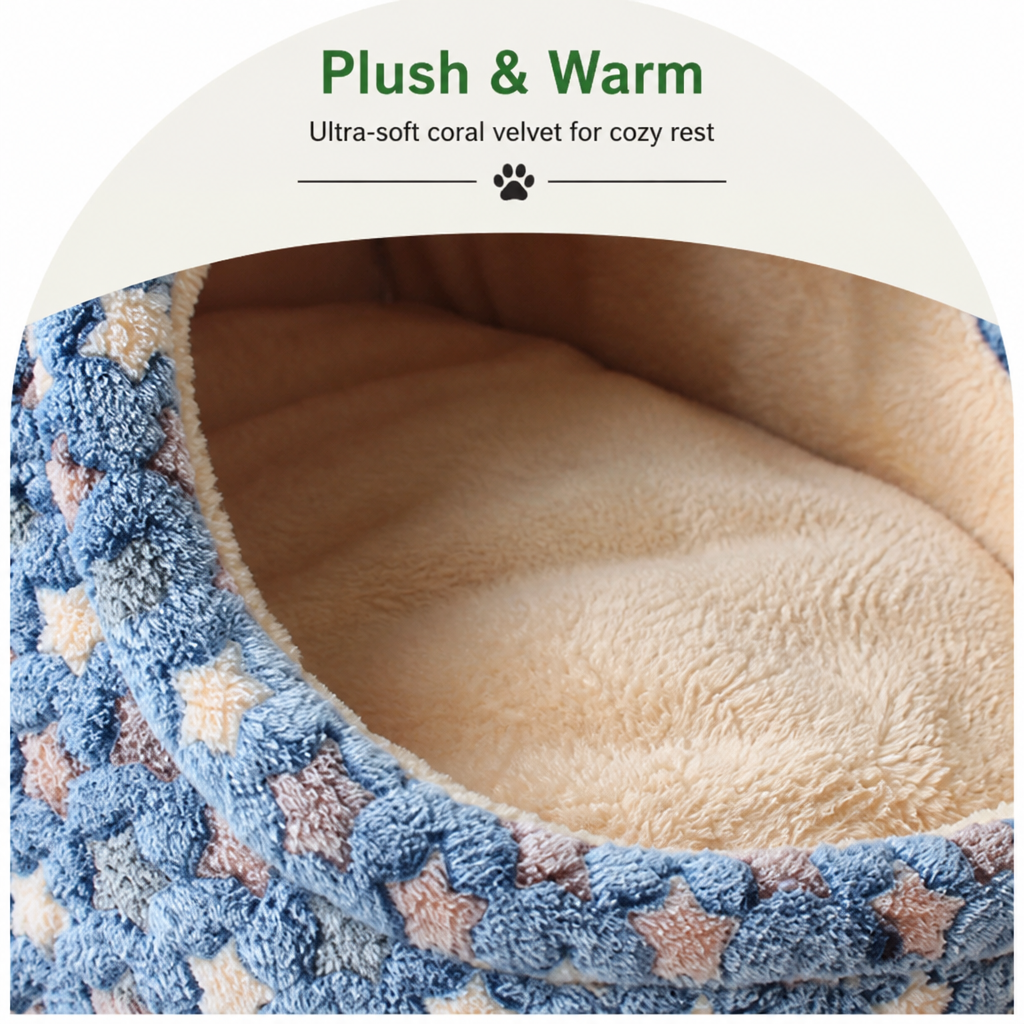 Ortekor Plush Velvet Foldable Dog Bed (Removable Cover)