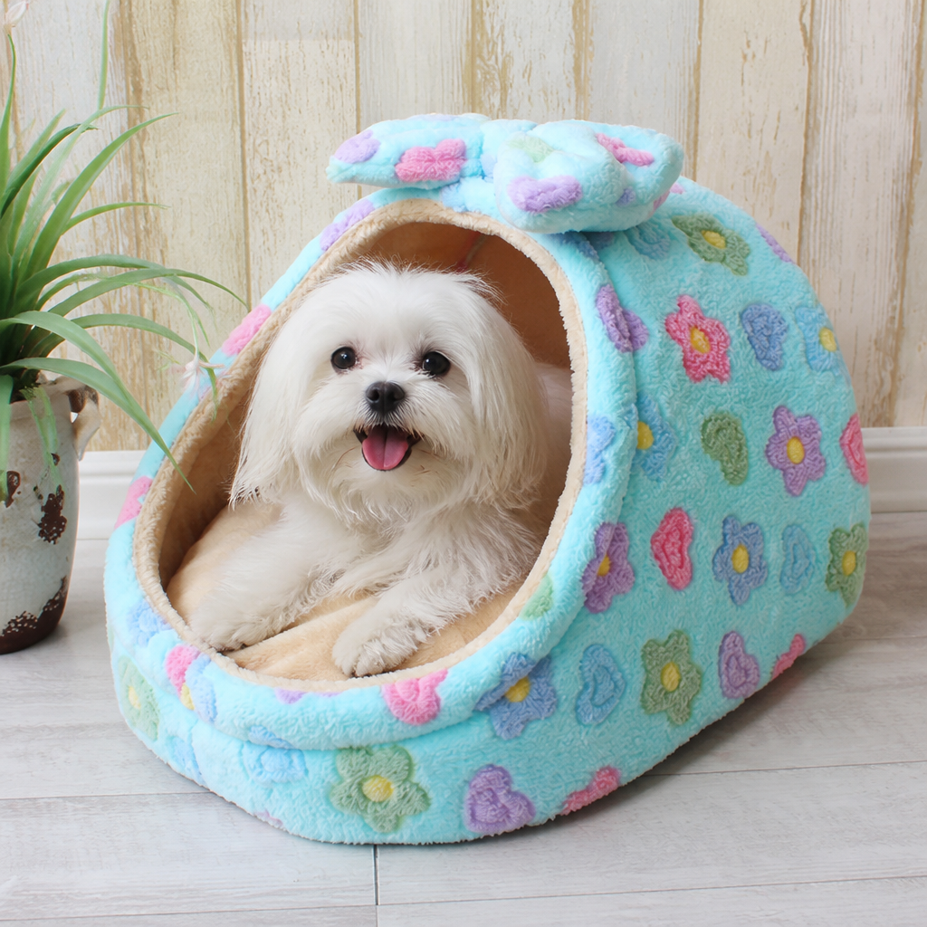 Ortekor Plush Velvet Foldable Dog Bed (Removable Cover)