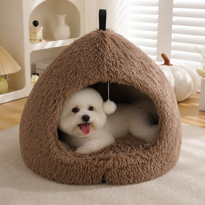 Ortekor Plush Velvet & Non-Slip Pet Bed (Includes Hanging Balls)
