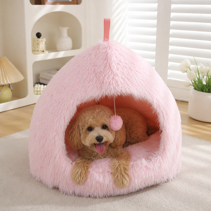 Ortekor Plush Velvet & Non-Slip Pet Bed (Includes Hanging Balls)