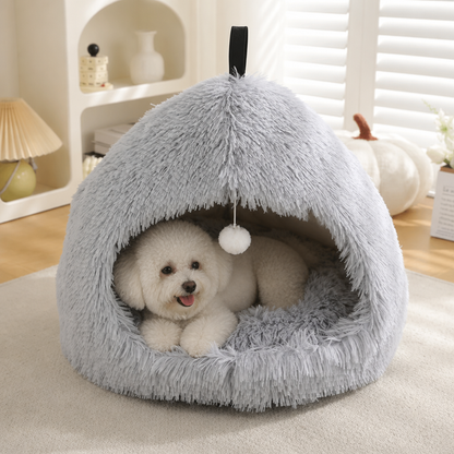 Ortekor Plush Velvet & Non-Slip Pet Bed (Includes Hanging Balls)
