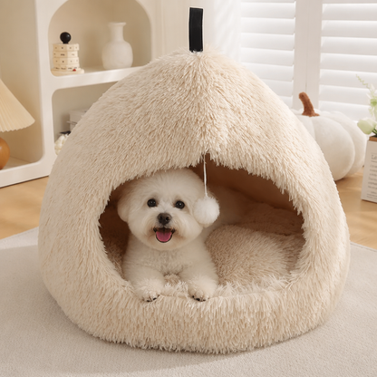 Ortekor Plush Velvet & Non-Slip Pet Bed (Includes Hanging Balls)