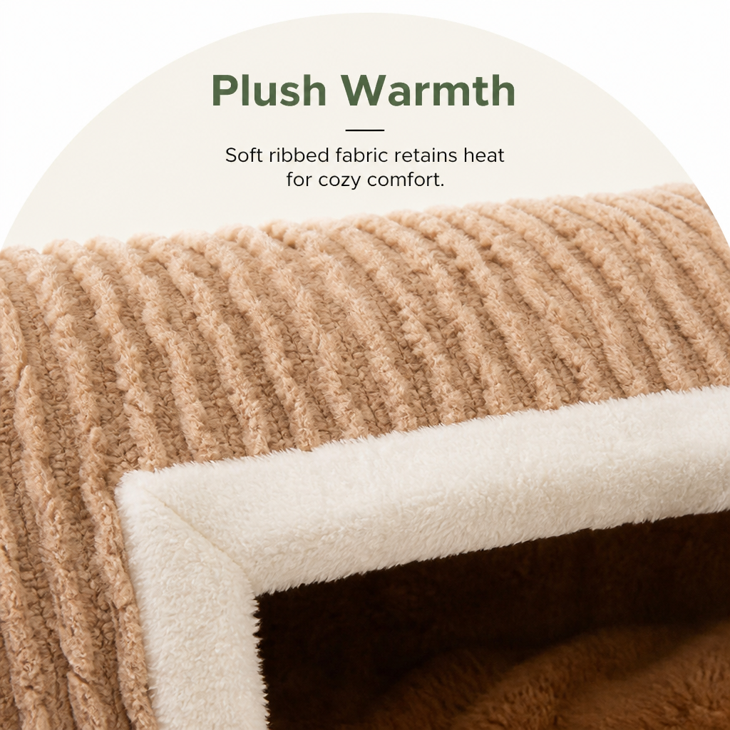 Ortekor Plush Warm Cave Dog Bed (Removable Washable Pad)