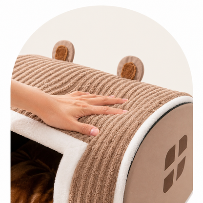 Ortekor Plush Warm Cave Dog Bed (Removable Washable Pad)