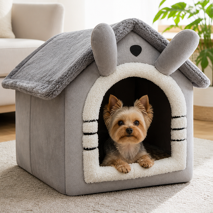Ortekor Plush Warm House Dog Bed (Removable Cushion)