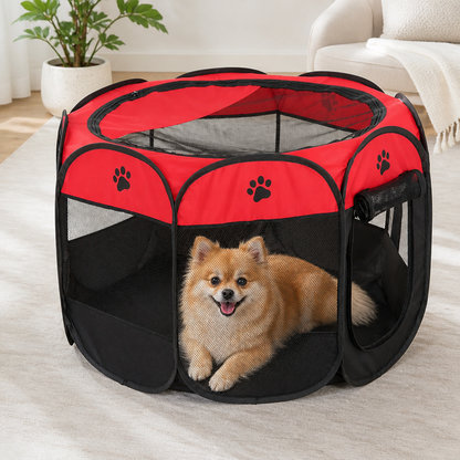 Ortekor Pop-Up & Foldable Mesh Pet Tent (Zippered Doors)
