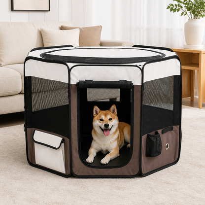 Ortekor Portable Foldable Breathable Mesh Pet Playpen