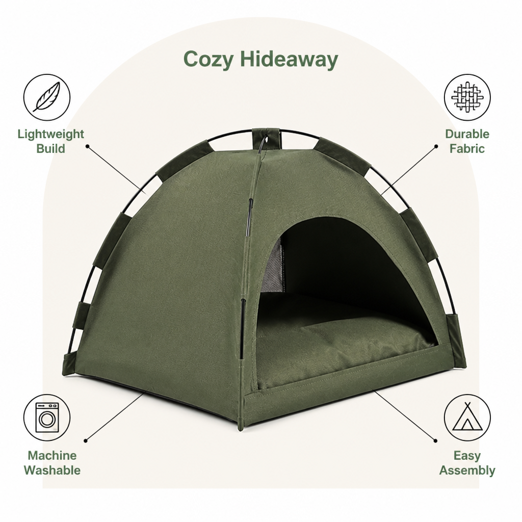 Ortekor Portable & Machine-Washable Teepee Bed