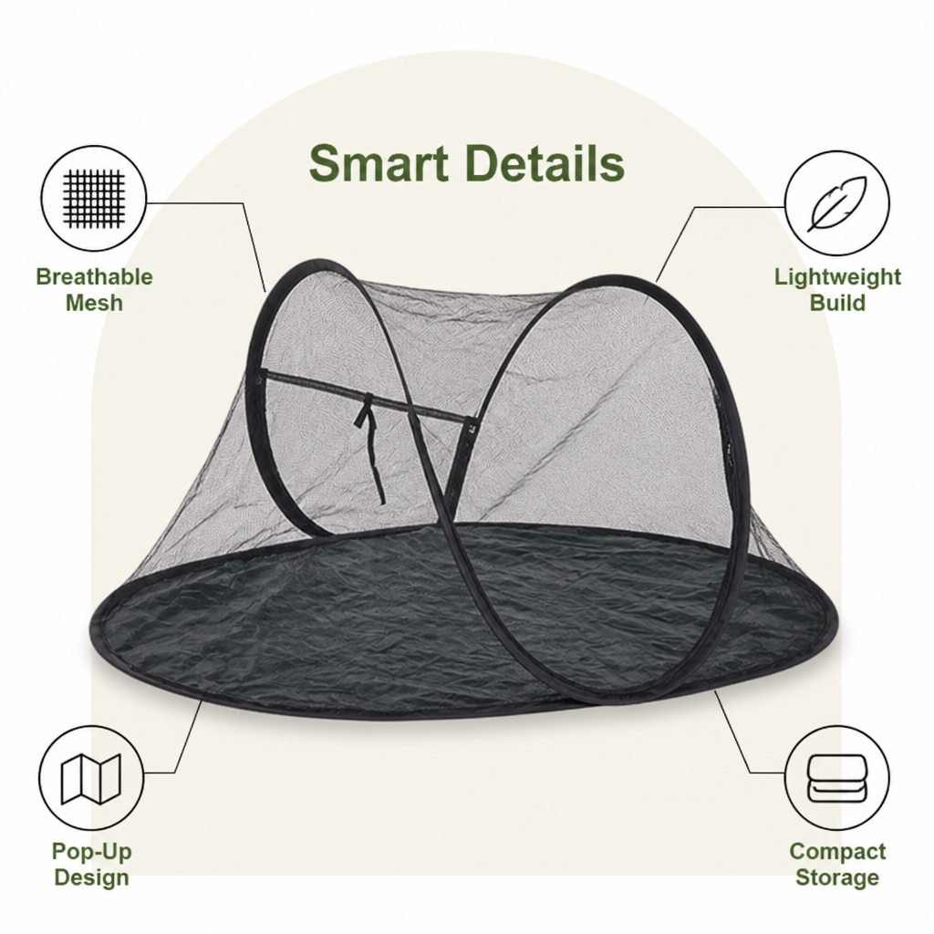 Ortekor Portable Pop-Up Breathable Mesh Pet Tent (With Storage Bag)