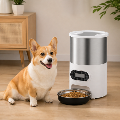 Ortekor Programmable Portion Control Automatic Pet Feeder (Removable Stainless Steel Bowl)
