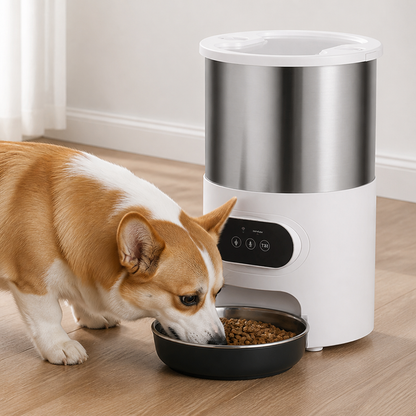 Ortekor Programmable Portion Control Automatic Pet Feeder (Removable Stainless Steel Bowl)
