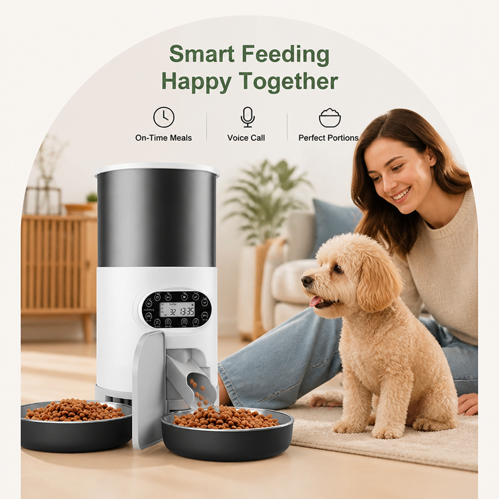 Ortekor Programmable Portion Control & Infrared Anti-Overflow Pet Feeder