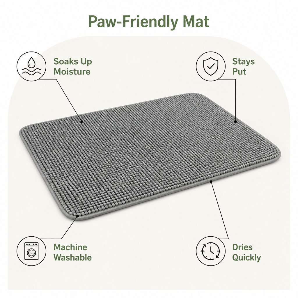 Ortekor Quick-Dry Microfiber Absorbent & Non-Slip Dog Mat