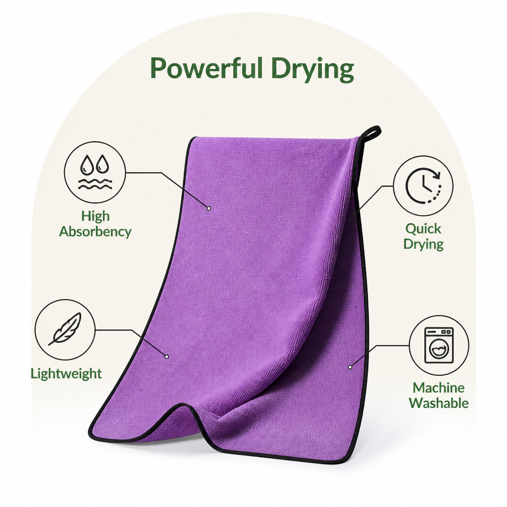 Ortekor Quick-Dry Ultra-Fine Fiber & Super-Absorbent Pet Towel (Machine Washable)