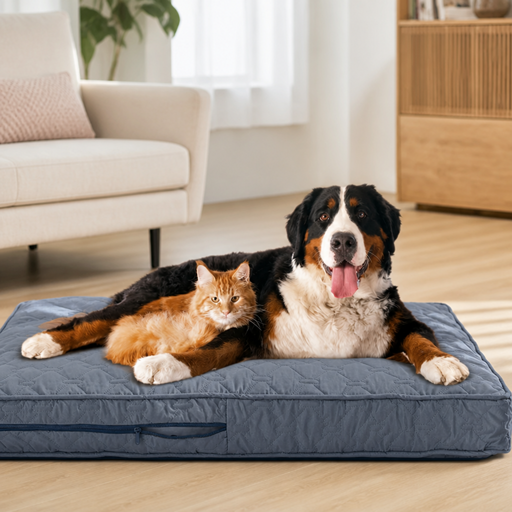Ortekor Quilted Waterproof Washable Dog Bed Cover (Removable)