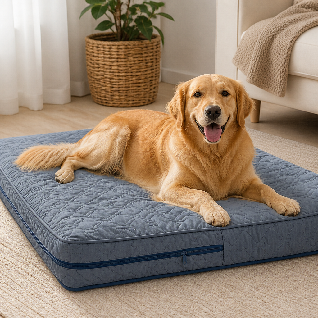 Ortekor Quilted Waterproof Washable Dog Bed Cover (Removable)