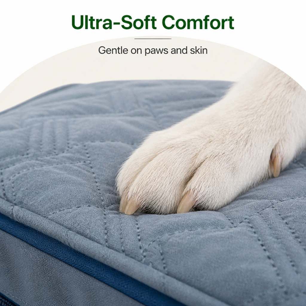 Ortekor Quilted Waterproof Washable Dog Bed Cover (Removable)