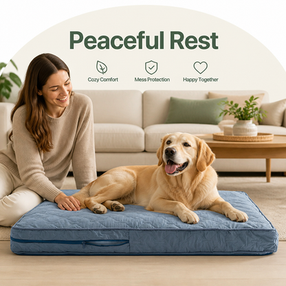 Ortekor Quilted Waterproof Washable Dog Bed Cover (Removable)