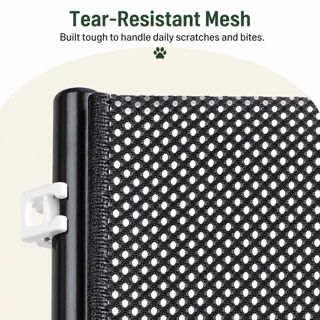 Ortekor Retractable See-Through Mesh Pet Gate (Tool-Free)