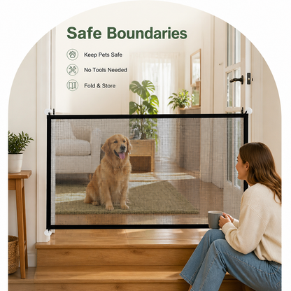 Ortekor Scratch-Resistant Nylon Foldable Pet Gate (Tool-Free Setup)