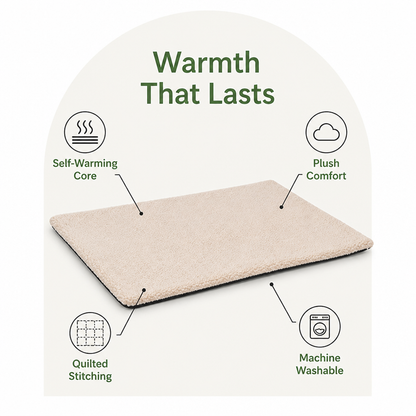Ortekor Self-Warming Plush Faux Fur Pet Mat (Machine Washable)