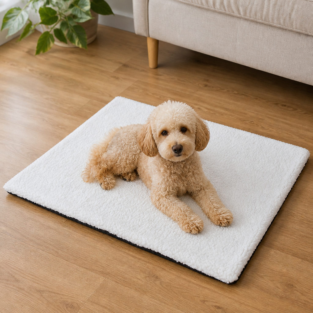 Ortekor Self-Warming Plush Faux Fur Pet Mat (Machine Washable)