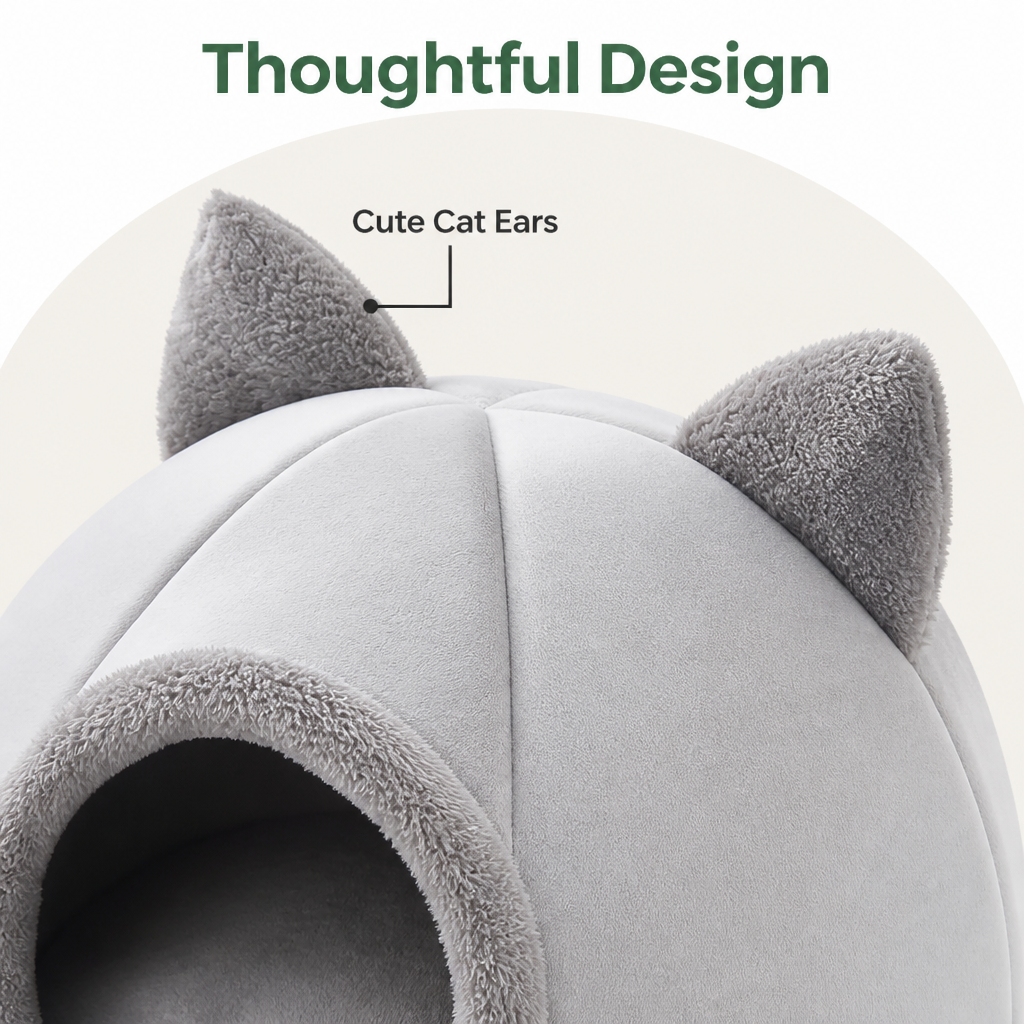 Ortekor Semi-Closed Non-Slip Cat Bed (Removable Cushion)