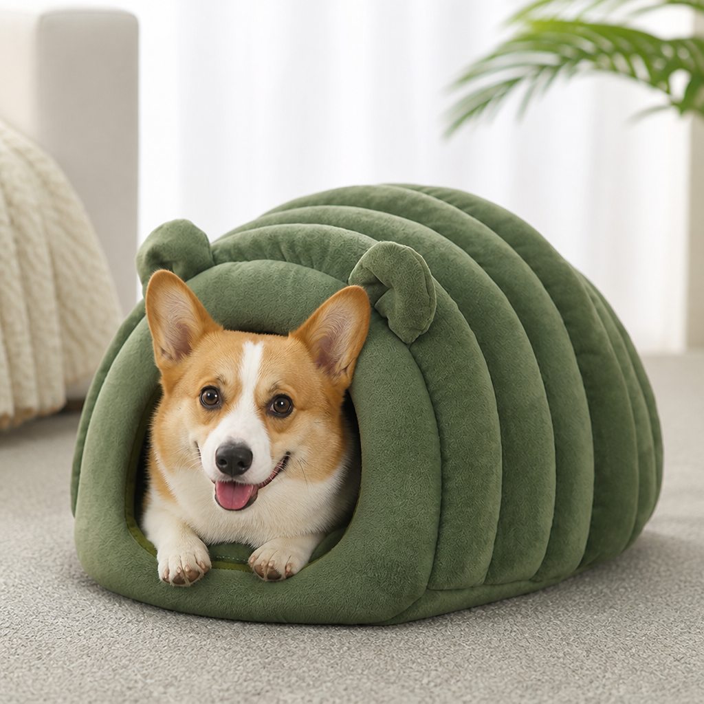 Ortekor Semi-Closed Sherpa Plush Pet Nest
