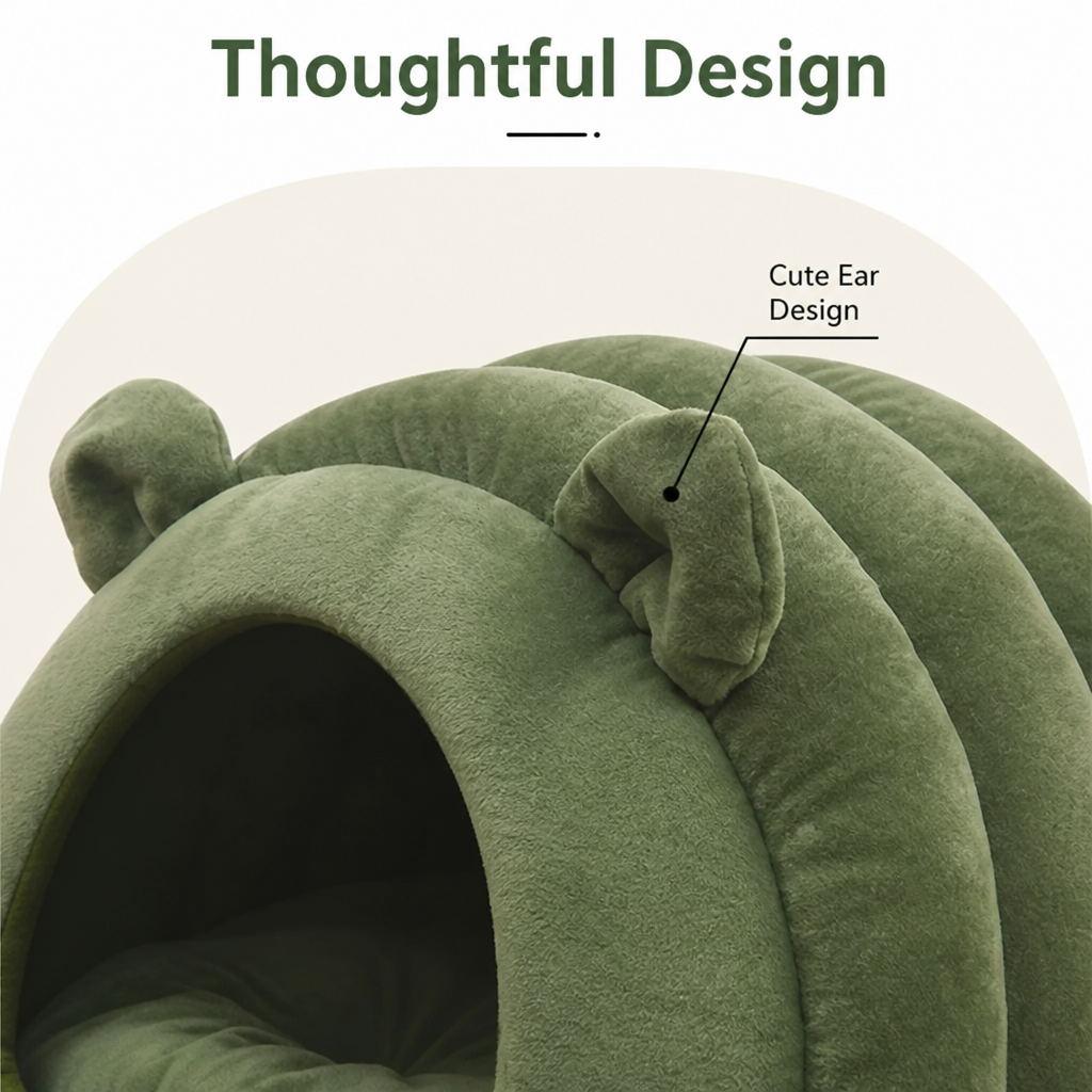Ortekor Semi-Closed Sherpa Plush Pet Nest