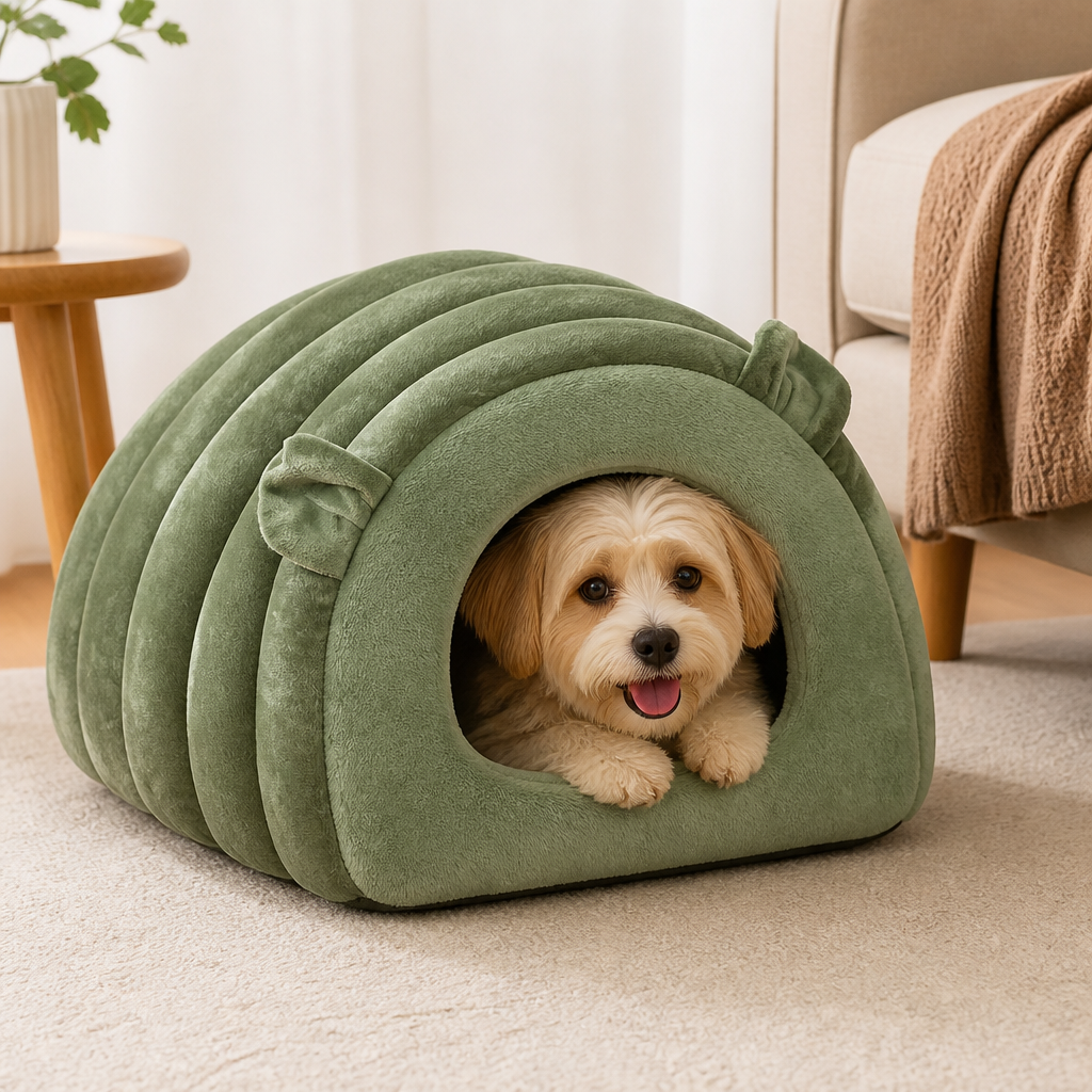 Ortekor Semi-Closed Sherpa Plush Pet Nest