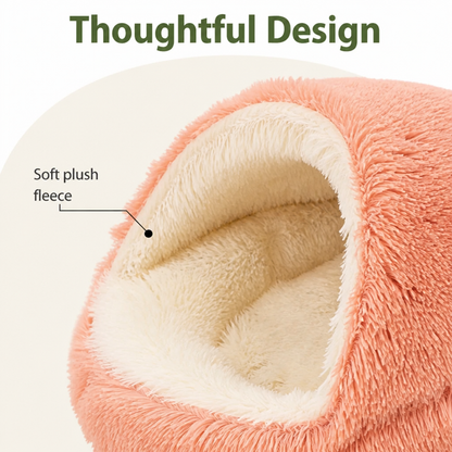 Ortekor Semi-Enclosed Plush Pet Bed (Removable Washable Pad)