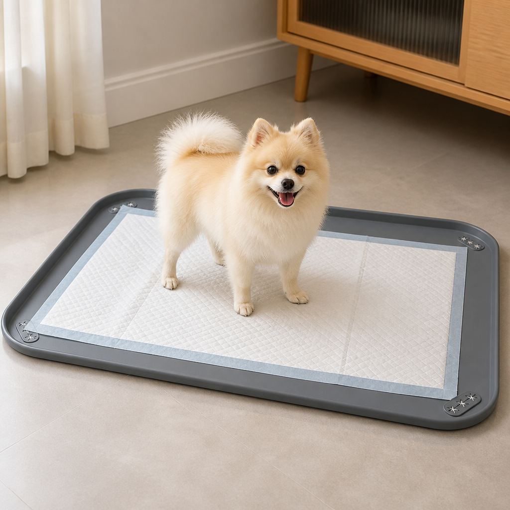 Ortekor Silicone Raised-Edge Non-Slip Pee Pad Holder (Corner Snaps)