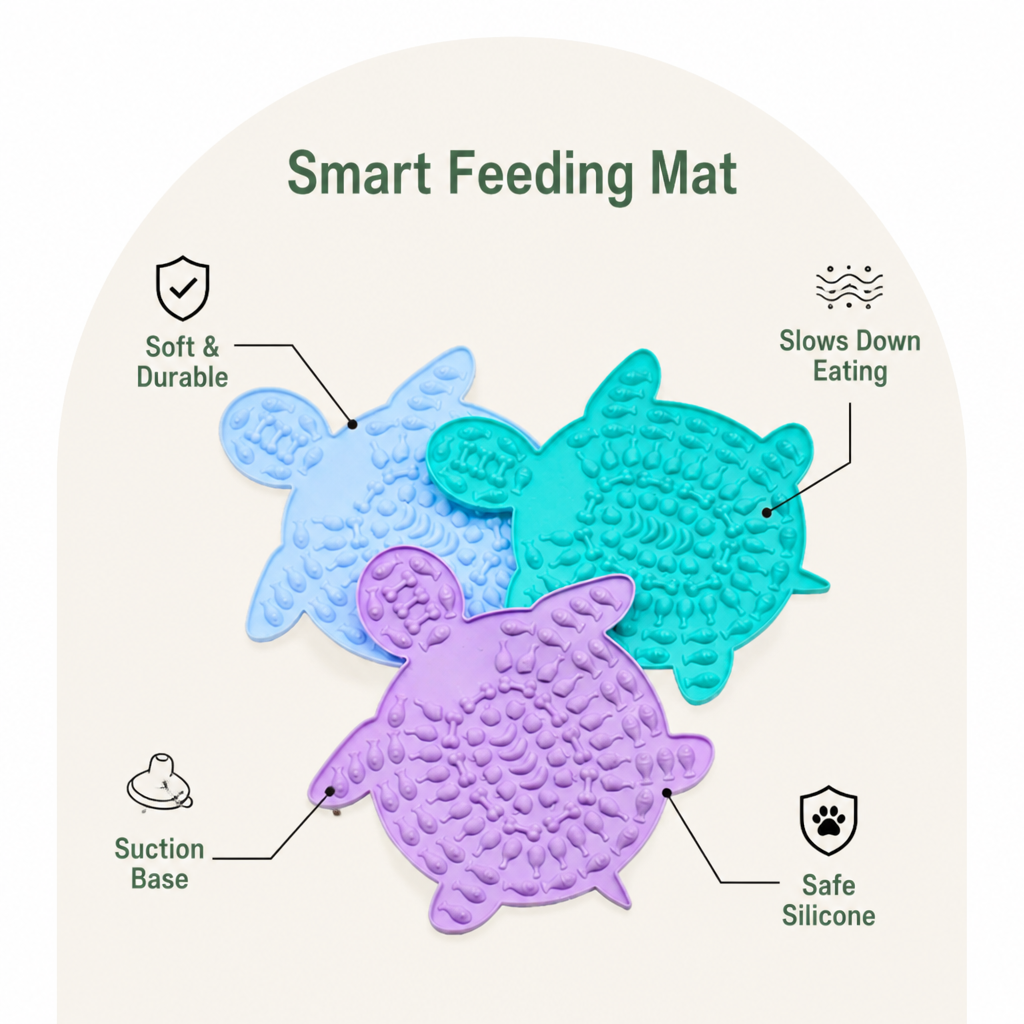 Ortekor Silicone Slow-Feeding Lick Mat (Suction-Cup Base)