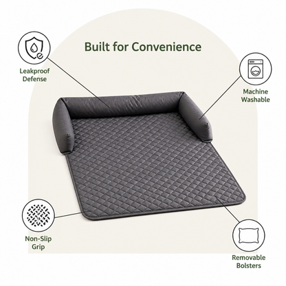 Ortekor Slip-Resistant & Waterproof Bolster Bed (Removable Bolsters & Washable Cover)