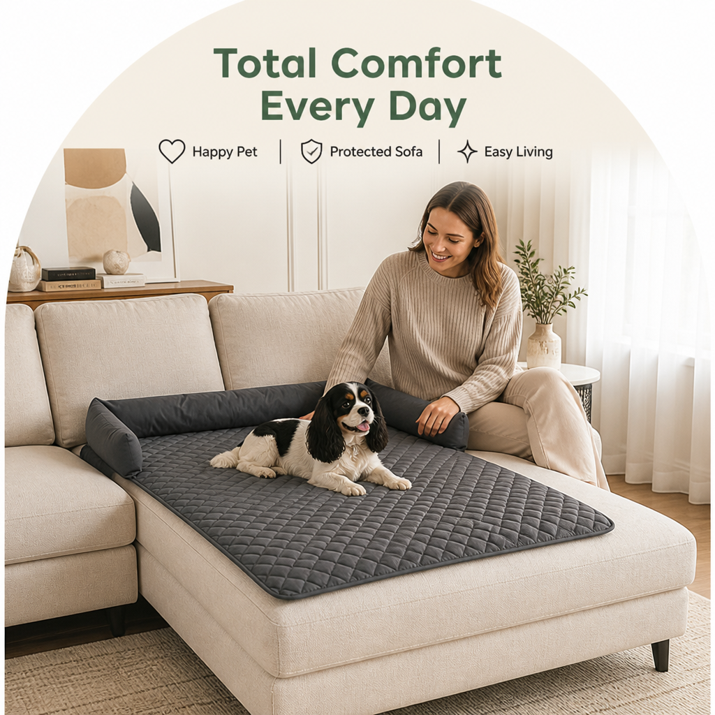 Ortekor Slip-Resistant & Waterproof Bolster Bed (Removable Bolsters & Washable Cover)