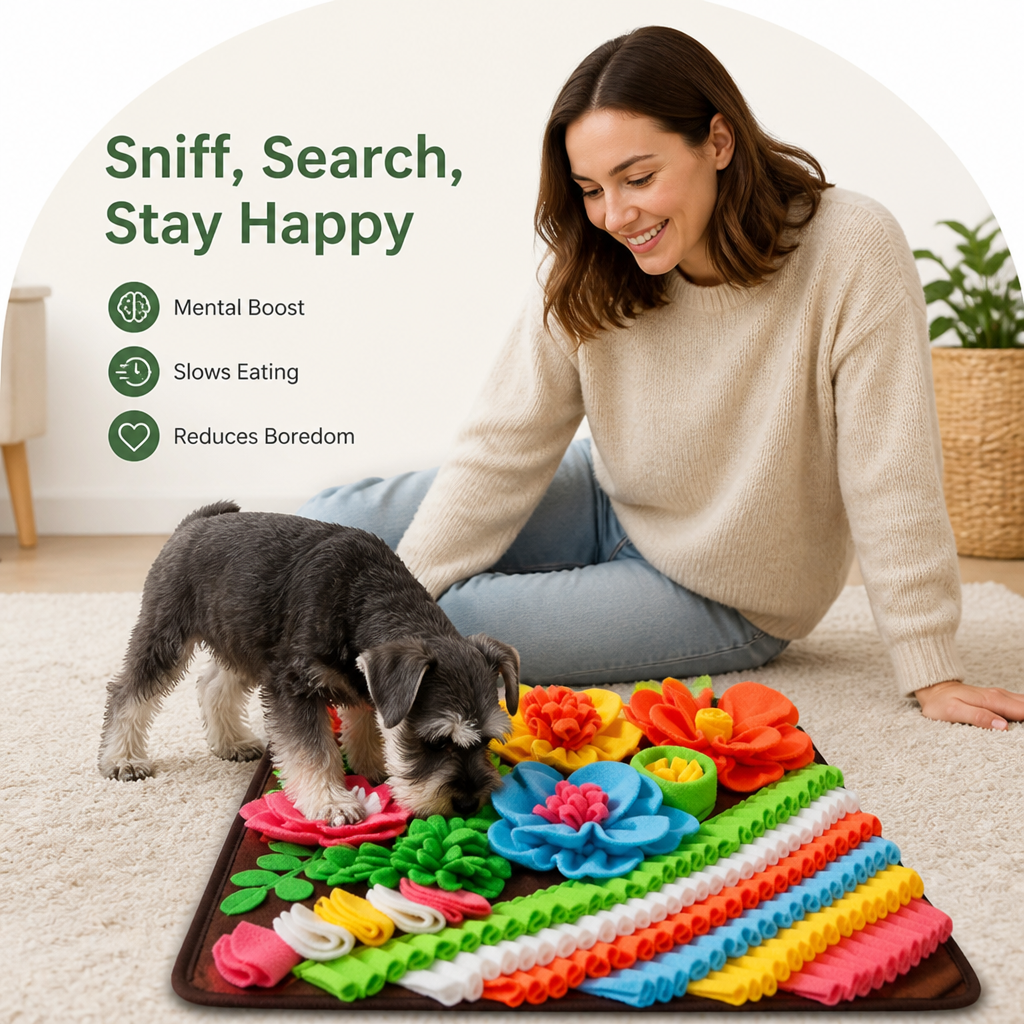 Ortekor Soft Fleece & Slow-Feeding Dog Puzzle Mat