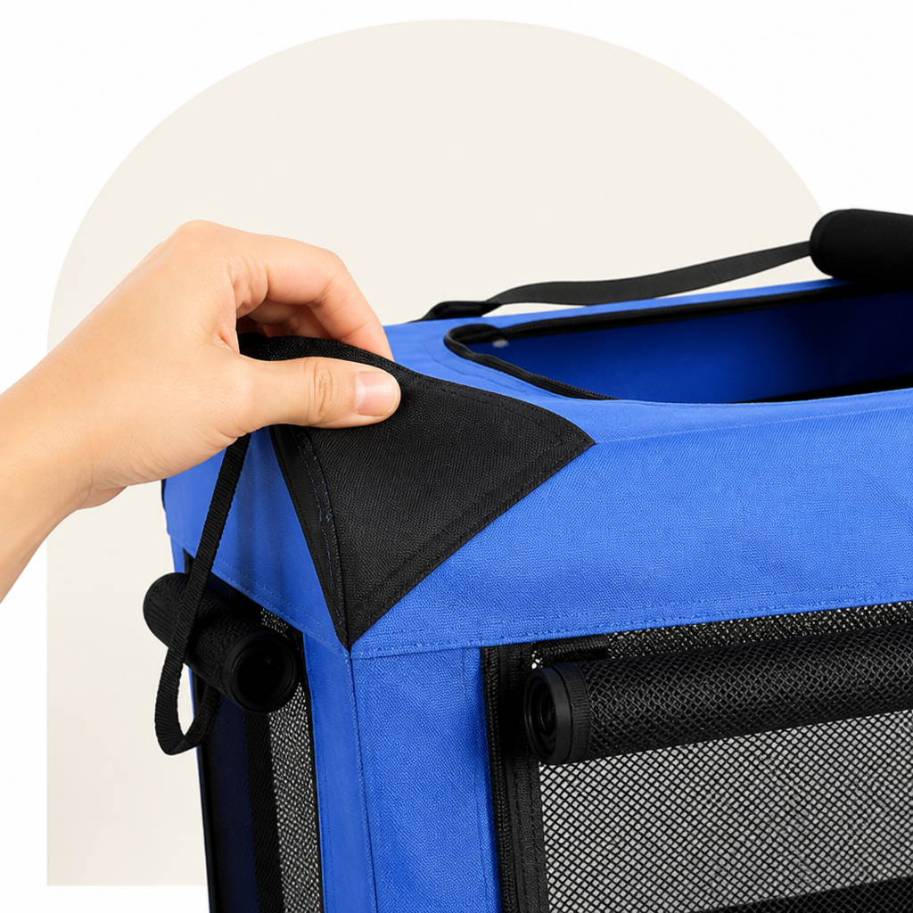 Ortekor Soft-Sided 3-Door Foldable Travel Carrier (Includes Mat & Straps)