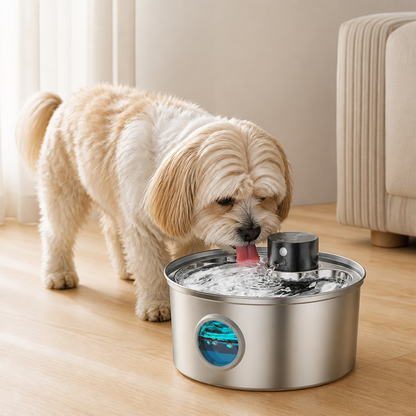 Ortekor Stainless Steel USB Rechargeable Sensor Pet Fountain