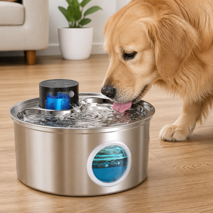 Ortekor Stainless Steel USB Rechargeable Sensor Pet Fountain