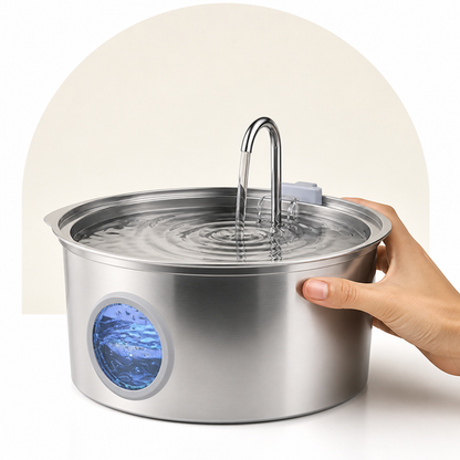 Ortekor Stainless Steel & Ultra-Quiet Large-Capacity Dog Water Fountain